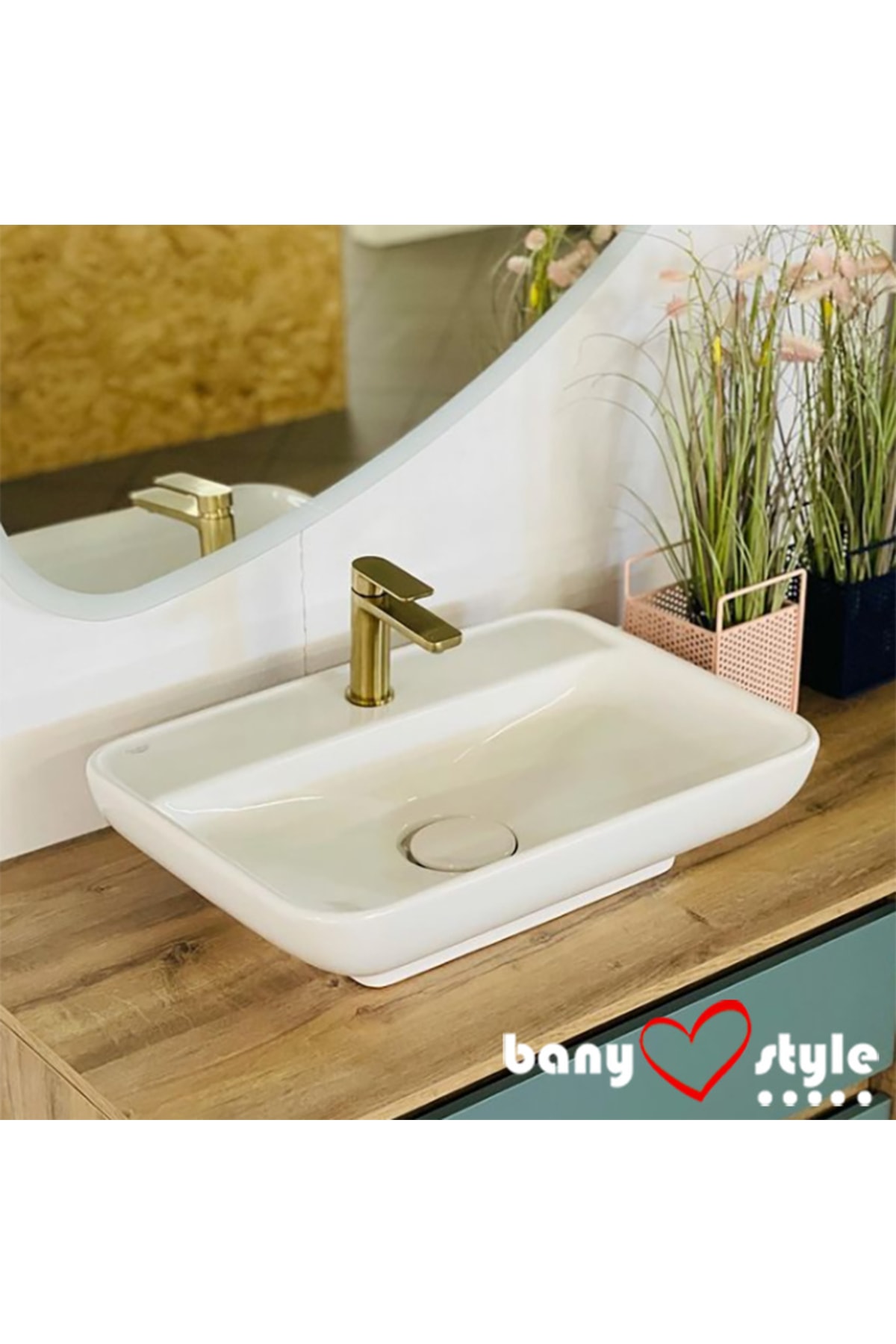 TURKUAZ Cerastyle Lal 60 Tezgah Üstü Çanak Lavabo 60x42 Cm (lavabo Tıpası Dahil)