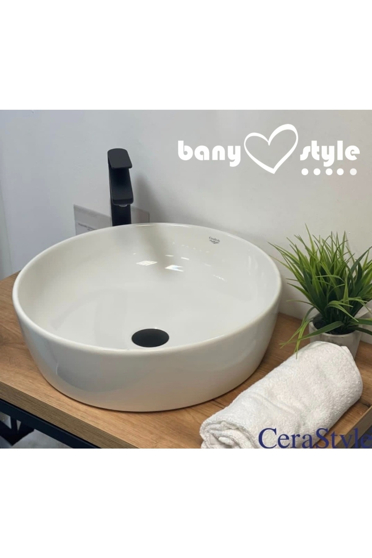 TURKUAZSERAMİK Turkuaz Cerastyle One Lavabo 46 Cm Yuvarlak Çanak Tezgah Üstü